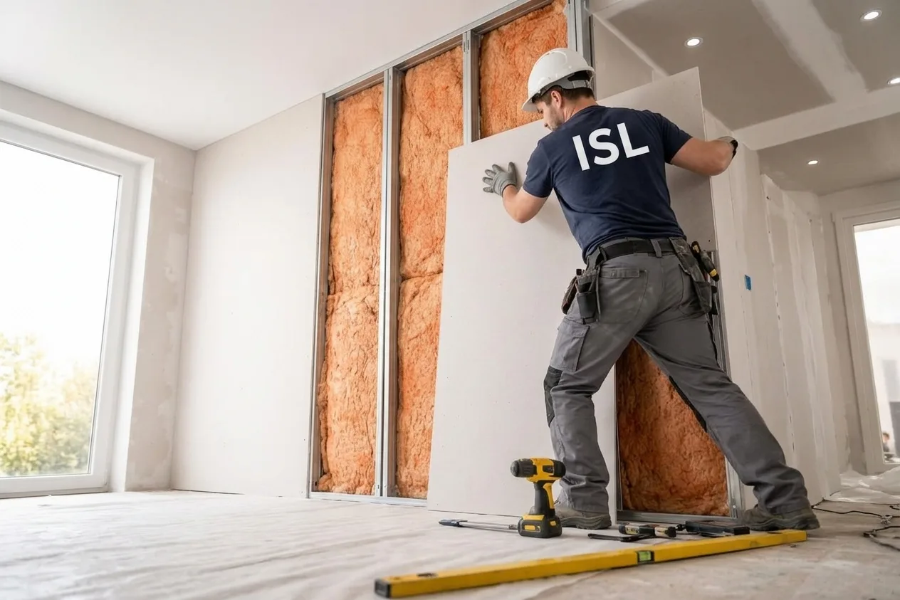 Pose d'une contre-cloison acoustique en copropriété par ISL à Boulogne-Billancourt
